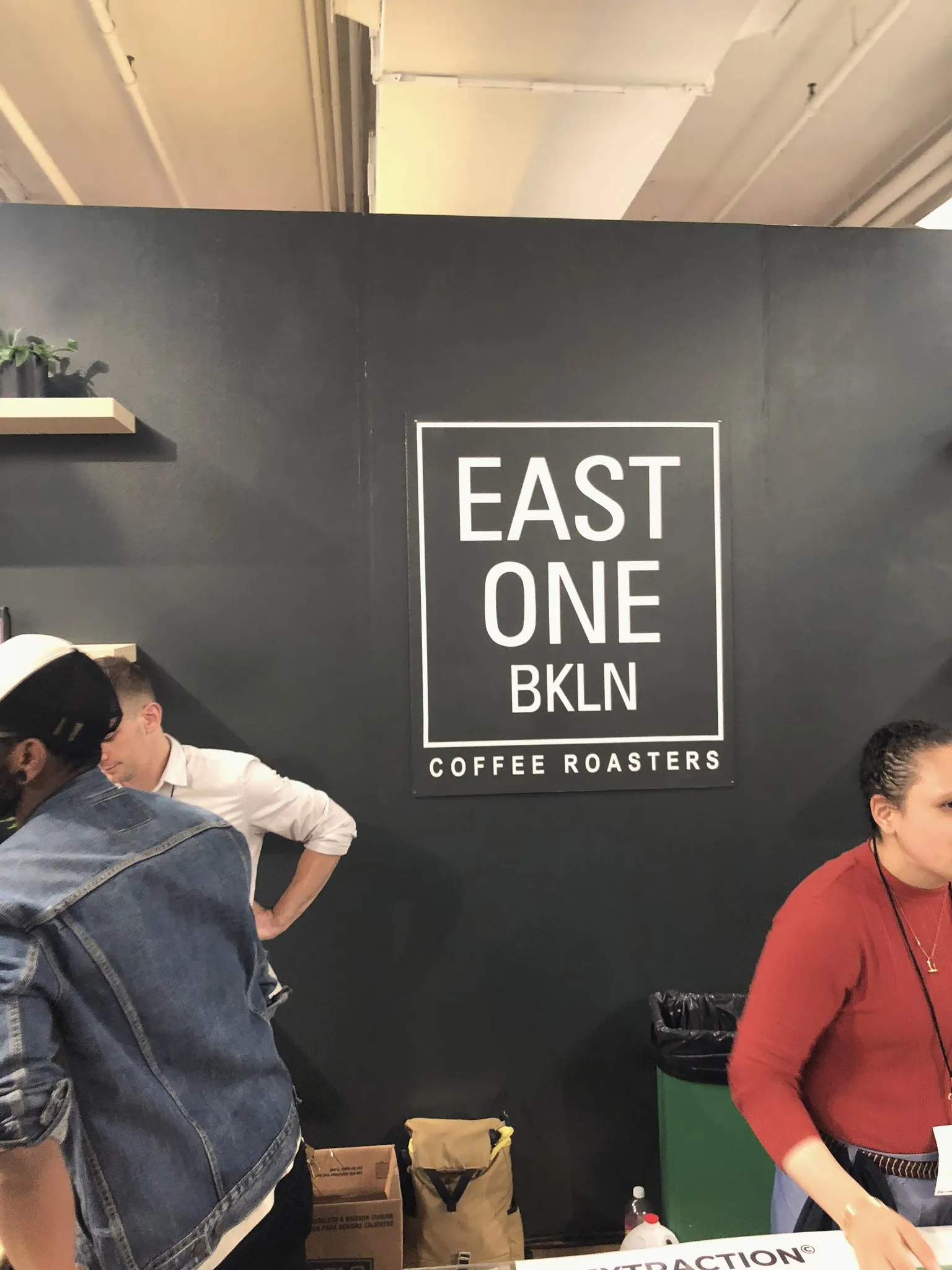 Coffee bar counter at a roastery cafe in Brooklyn