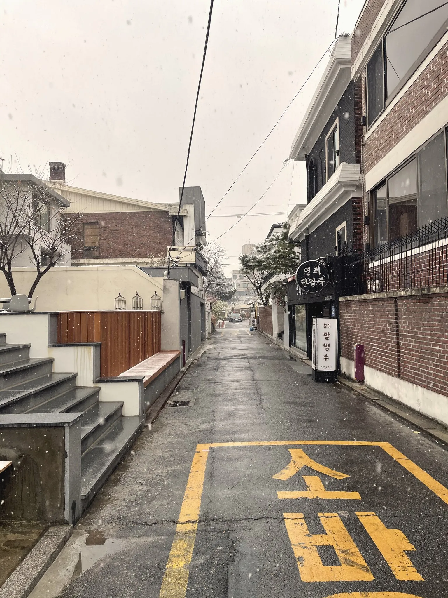 Brick cafe exterior in Seochon, Seoul